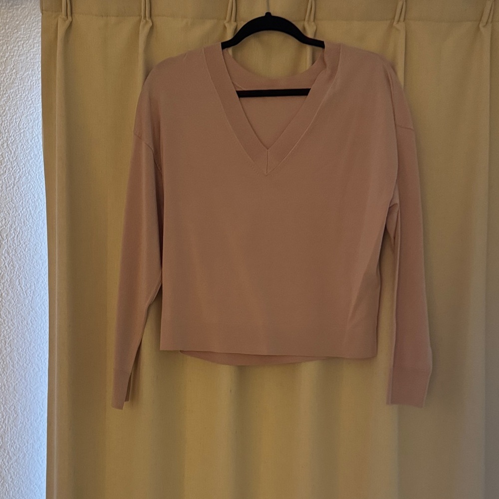 Express Blush V-Neck Long Sleeve Top